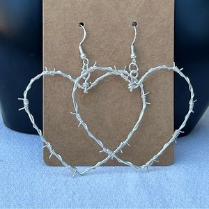 Heart Shaped Barbed Wire Earrings | Heart Earrings | Barbed Wire Earrings